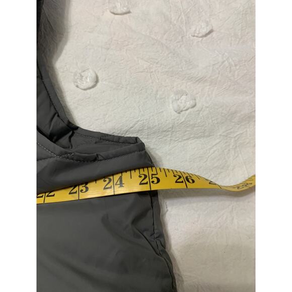 Lands End Puffer Vest Men’s Sz Large Gray 70% Down 30% Feathers Snap Puffy Golf - Picture 4 of 9